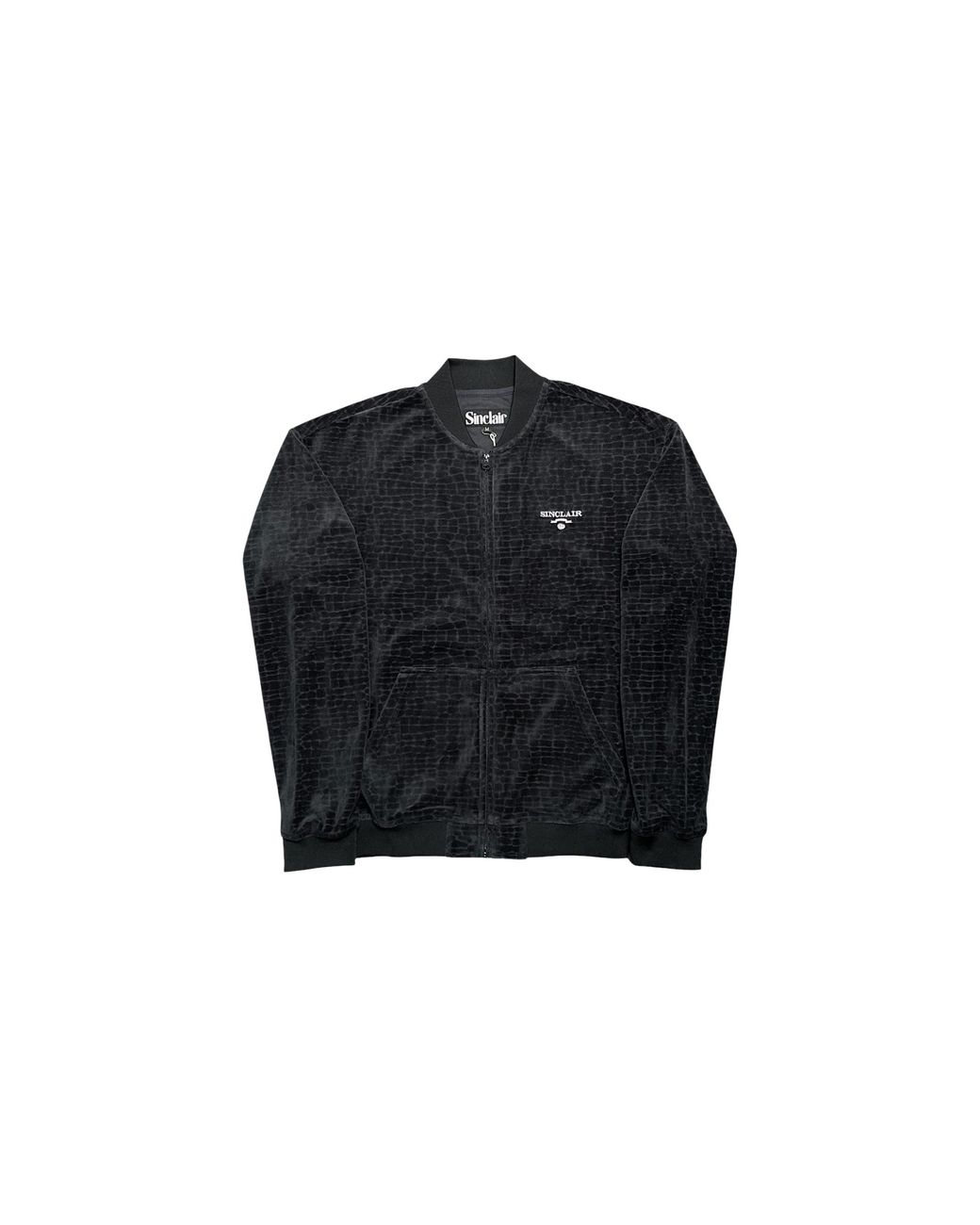 Sinclair Black Croc Jacquard Velour Track Jacket Smt223" for men