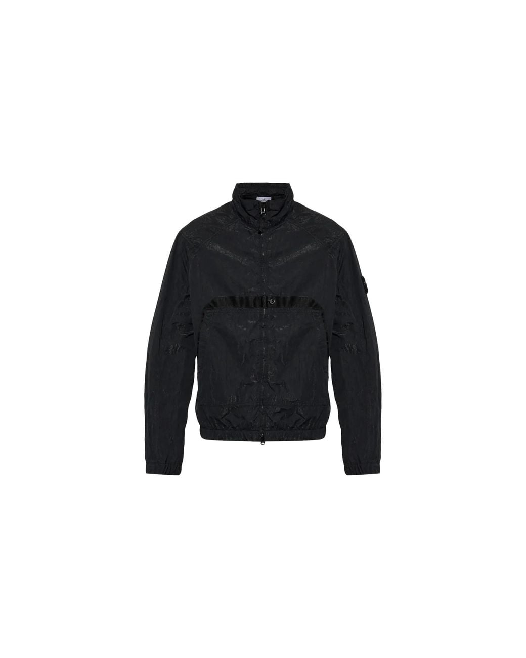 Stone Island Black Warp Rib Nylon-Tc Stand Collar Jacket Q100009 S0405 V0029" for men