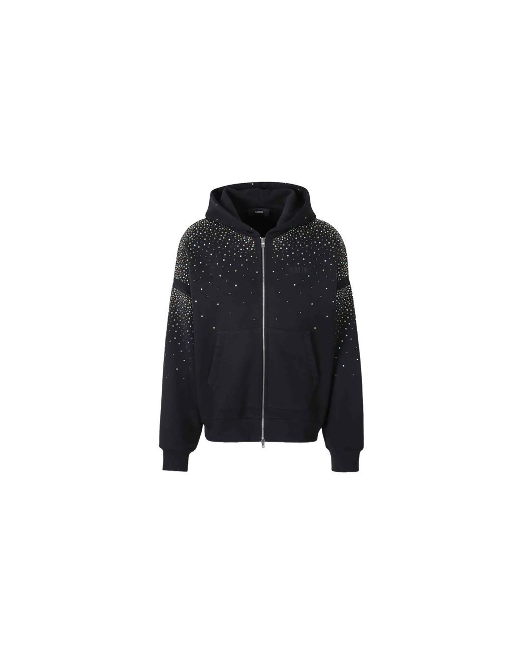Amiri Black Crystal Oversized Zip-Up Hoodie Am426Jr065 0002" for men