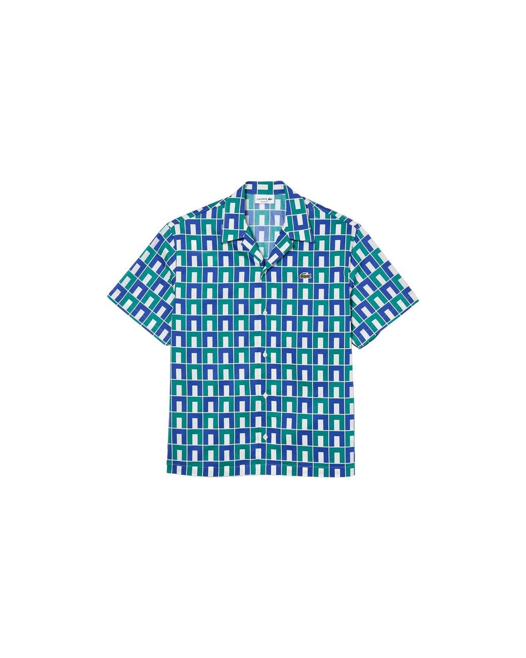 Lacoste Blue Relaxed Fit Print Shirt "Multi" Ch7626 51 Is8" for men