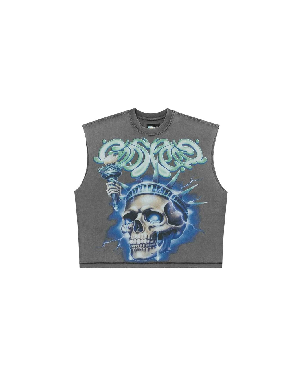 GODSPEED NEW YORK Blue Liberty Tears Sleeveless T-Shirt Wash" Gs449" for men