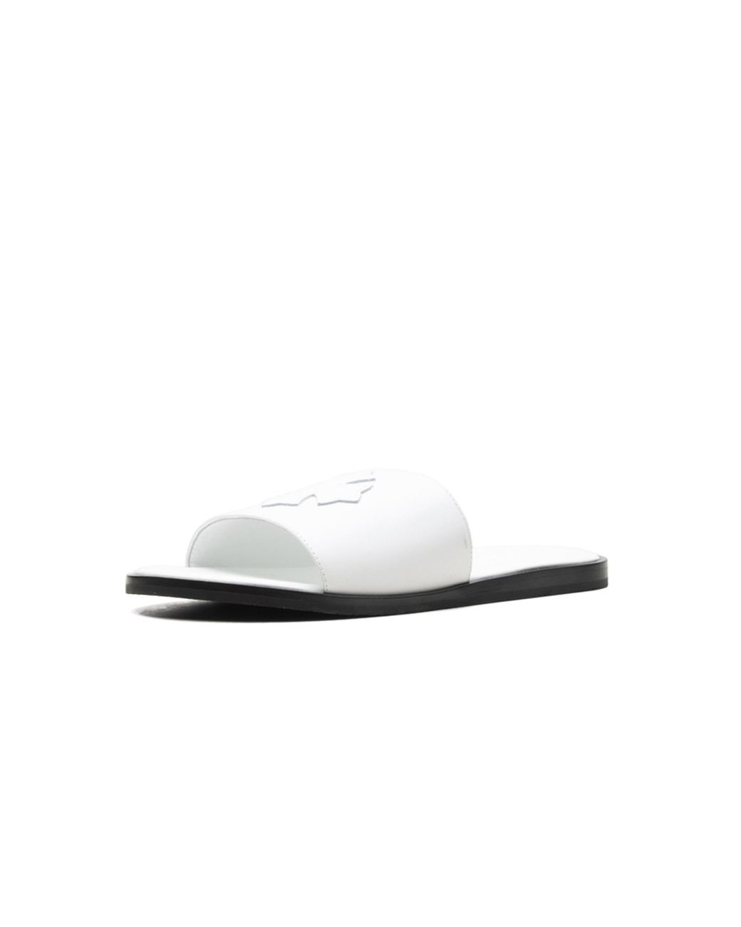 Chrome Hearts Black Leather Slides Chrm0967" for men