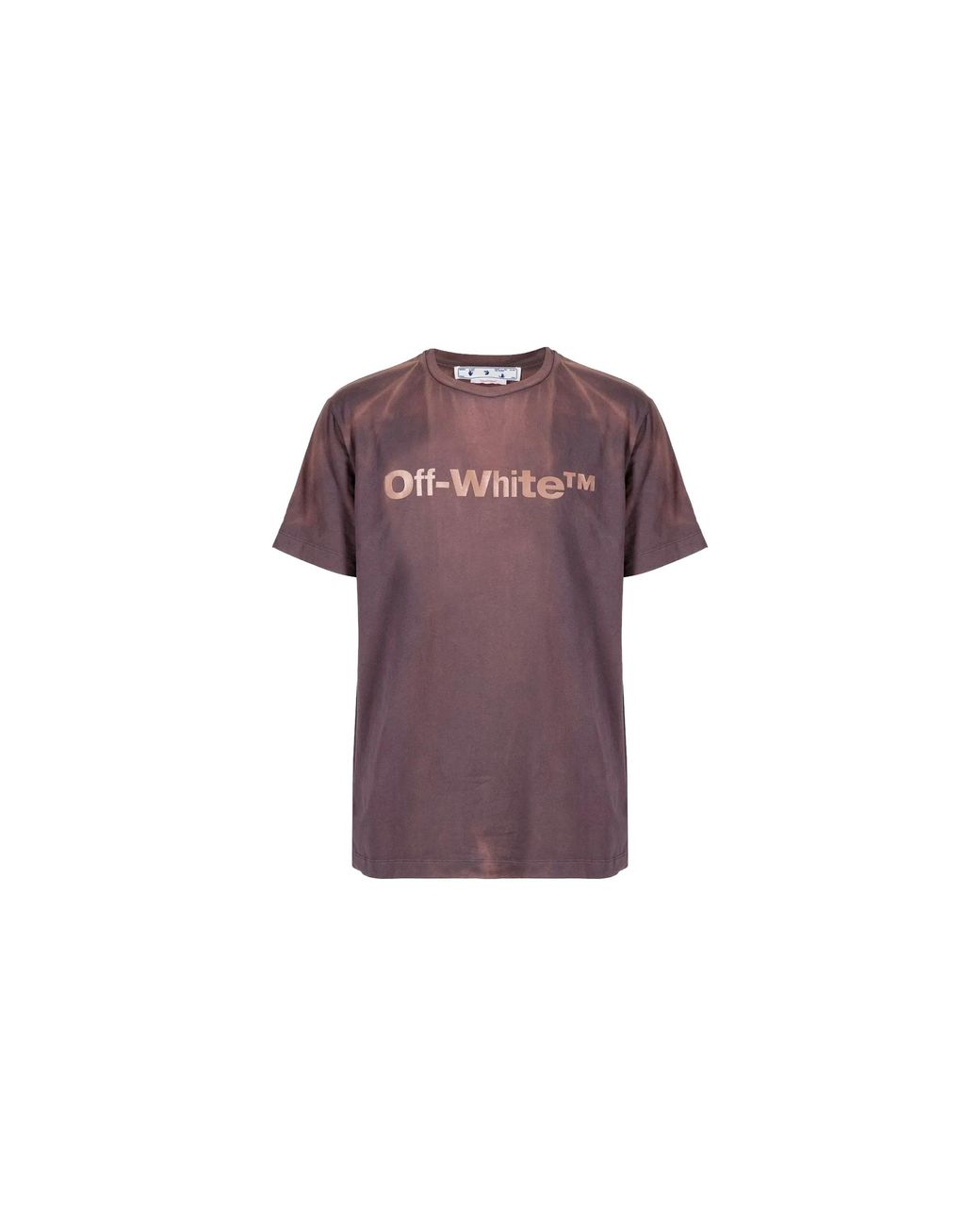 Off-White c/o Virgil Abloh Black Laundry Logo Short Sleeve T-Shirt "Aubergine" Omaa027F22Jer0203535" for men
