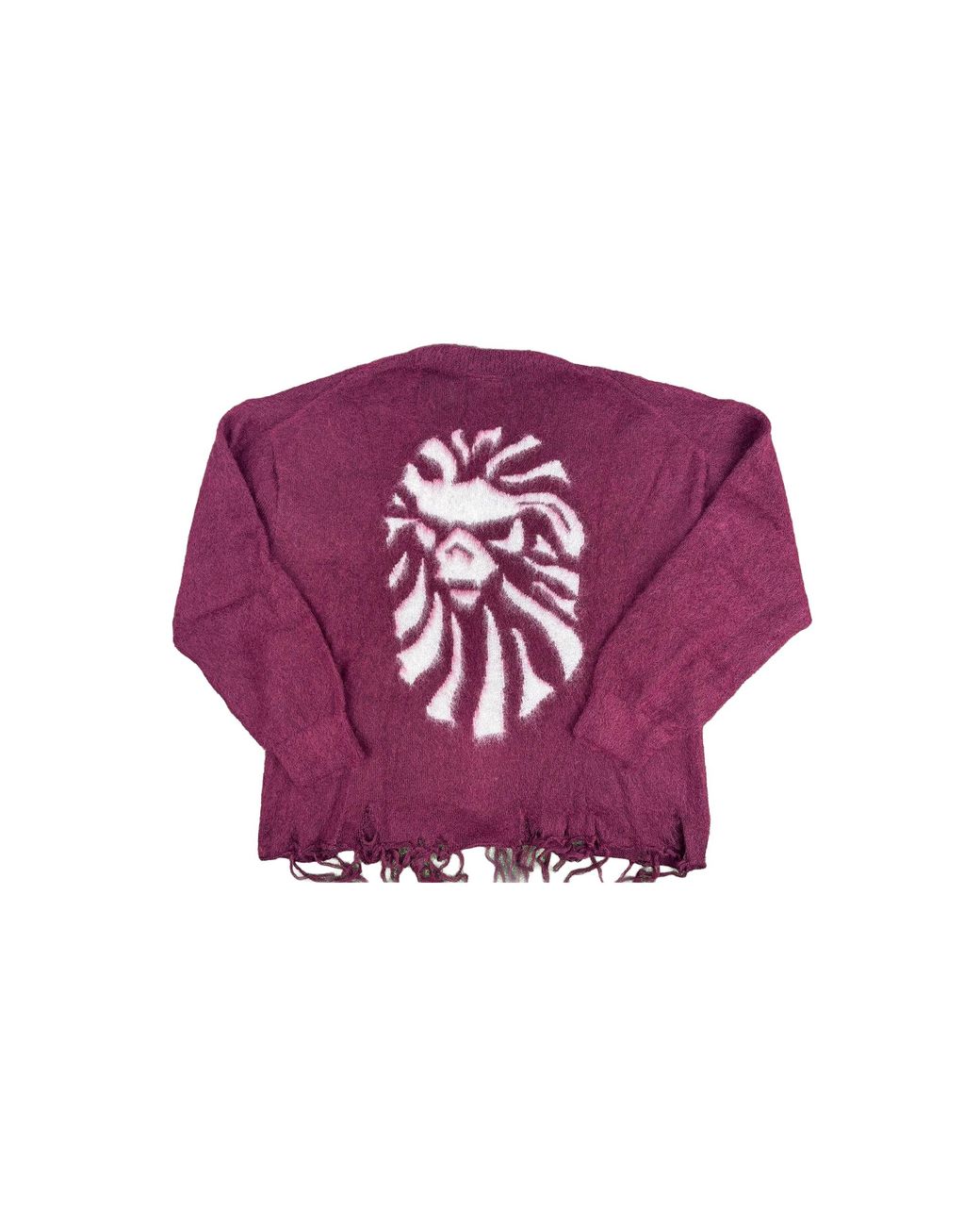 A Bathing Ape Purple Japan Distressed Cardigan "Burgundy" 1I70 120 003 Burgundy" for men