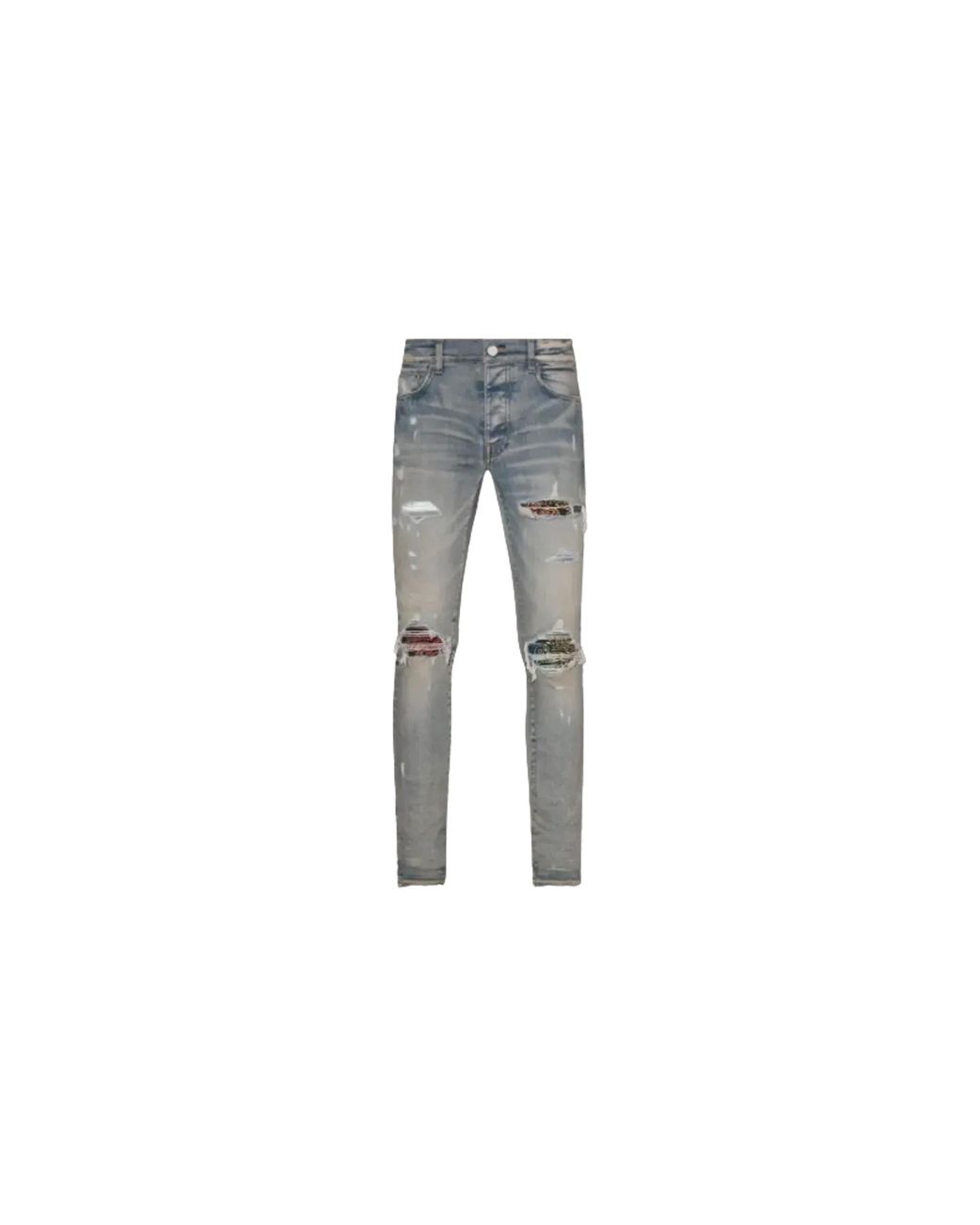Amiri Black Paisley Thrasher Jeans "Clay" Pf22Mds017 408" for men