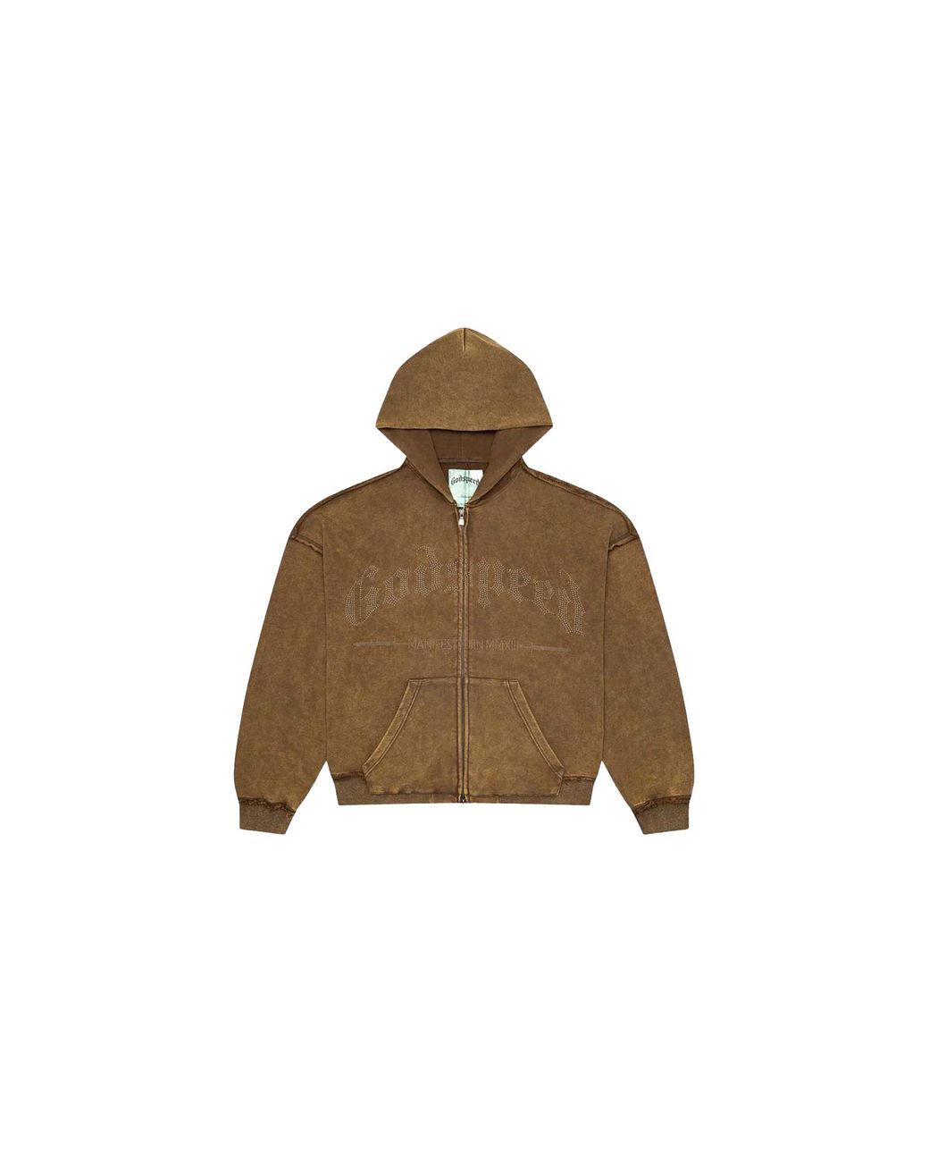 GODSPEED NEW YORK Black Studded Og Logo Hoodie "Brolive Wash" Gs036" for men