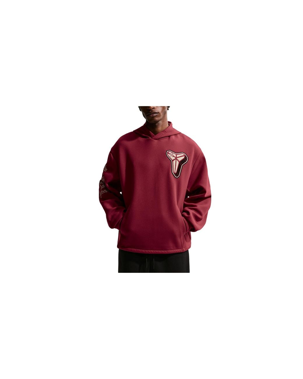 Nike Red Kobe Dri-Fit Fleece Pullover Basketball Hoodie "Recycled Materials for men