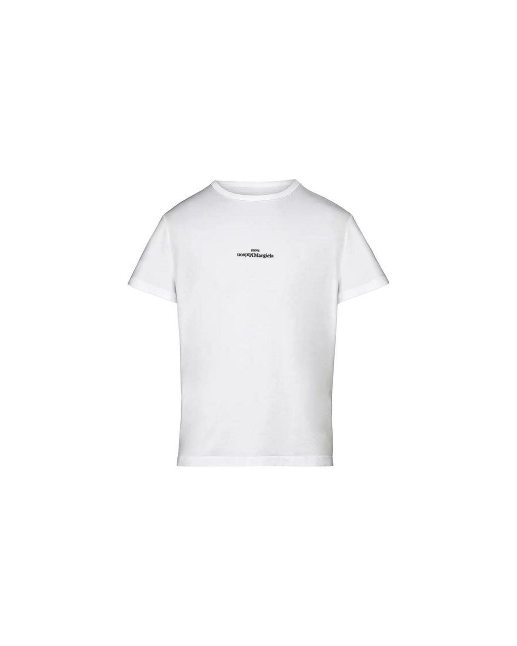 Maison Margiela Black Embroidered Distorted Logo Short Sleeve T-Shirt Shirt S30Gc0701S22816994" for men