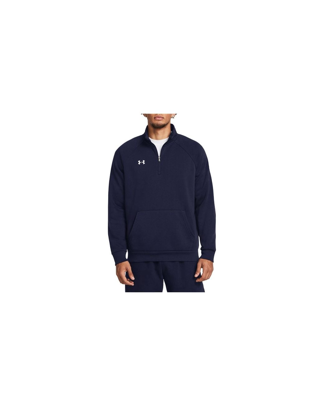Under Armour Blue Rival Fleece Quarter-Zip Sweatshirt "Midnight 1386016 410" for men