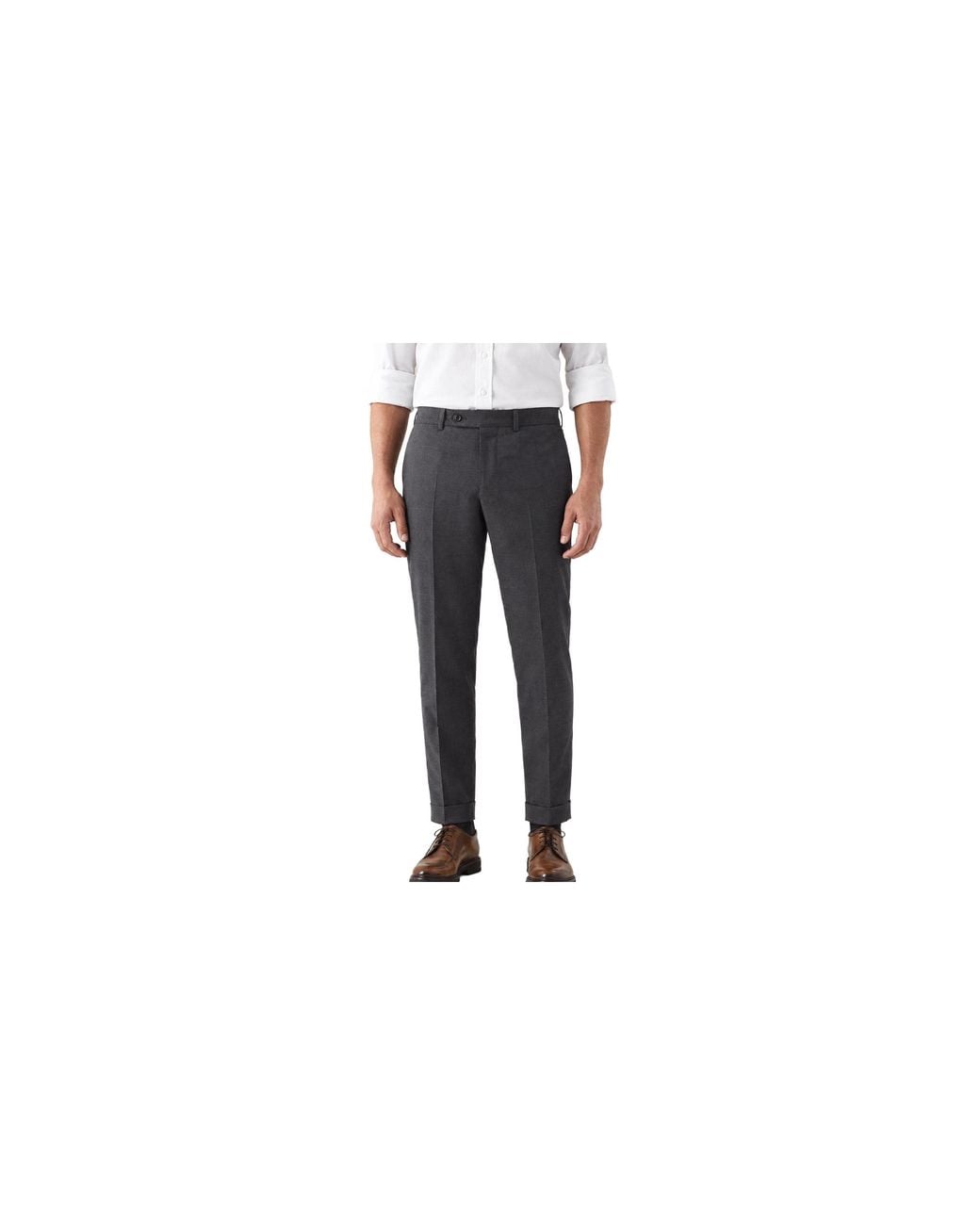 Brunello Cucinelli Black Wool Trousers "Dark" Brun2688" for men