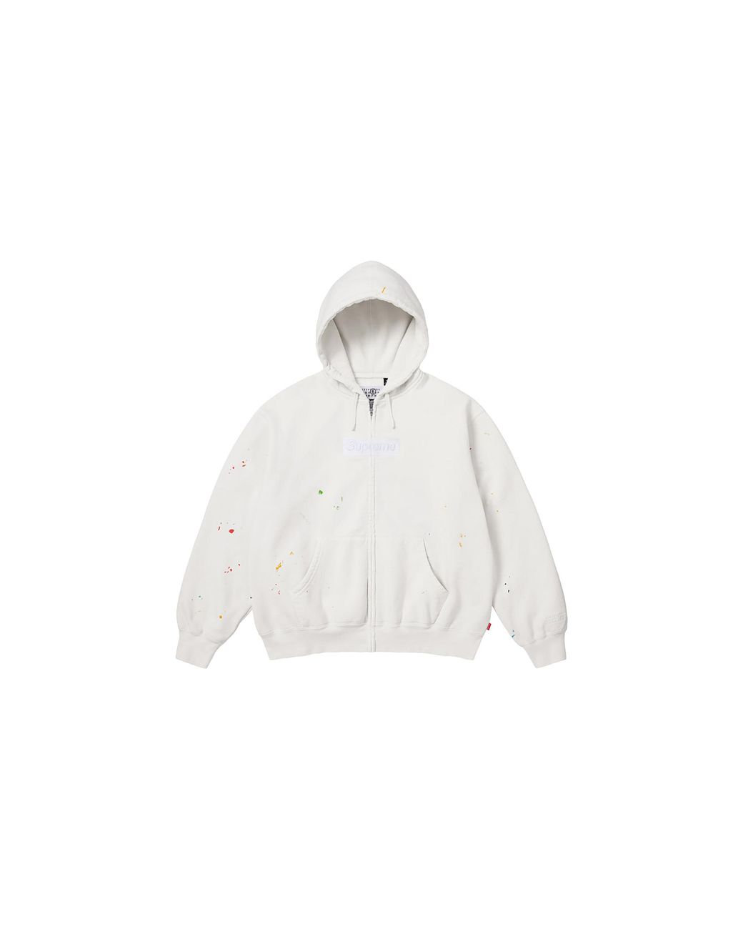 Supreme Black Mm6 Maison Margiela Box Logo Zip Up Sweatshirt "Ss26