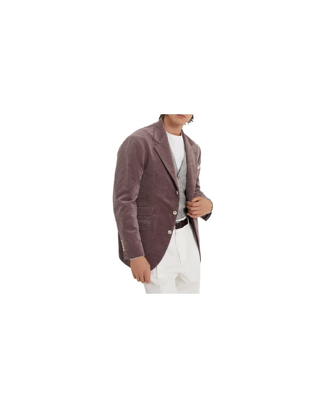 Brunello Cucinelli Black Cotton Wool Blend Blazer "Onion" Brun2961" for men
