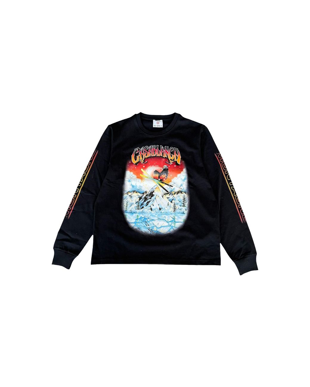 Casablanca Black Ski Club Logo Longsleeve T-Shirt & M-Aw25-Jtp-151-01-Ex-Ski" for men