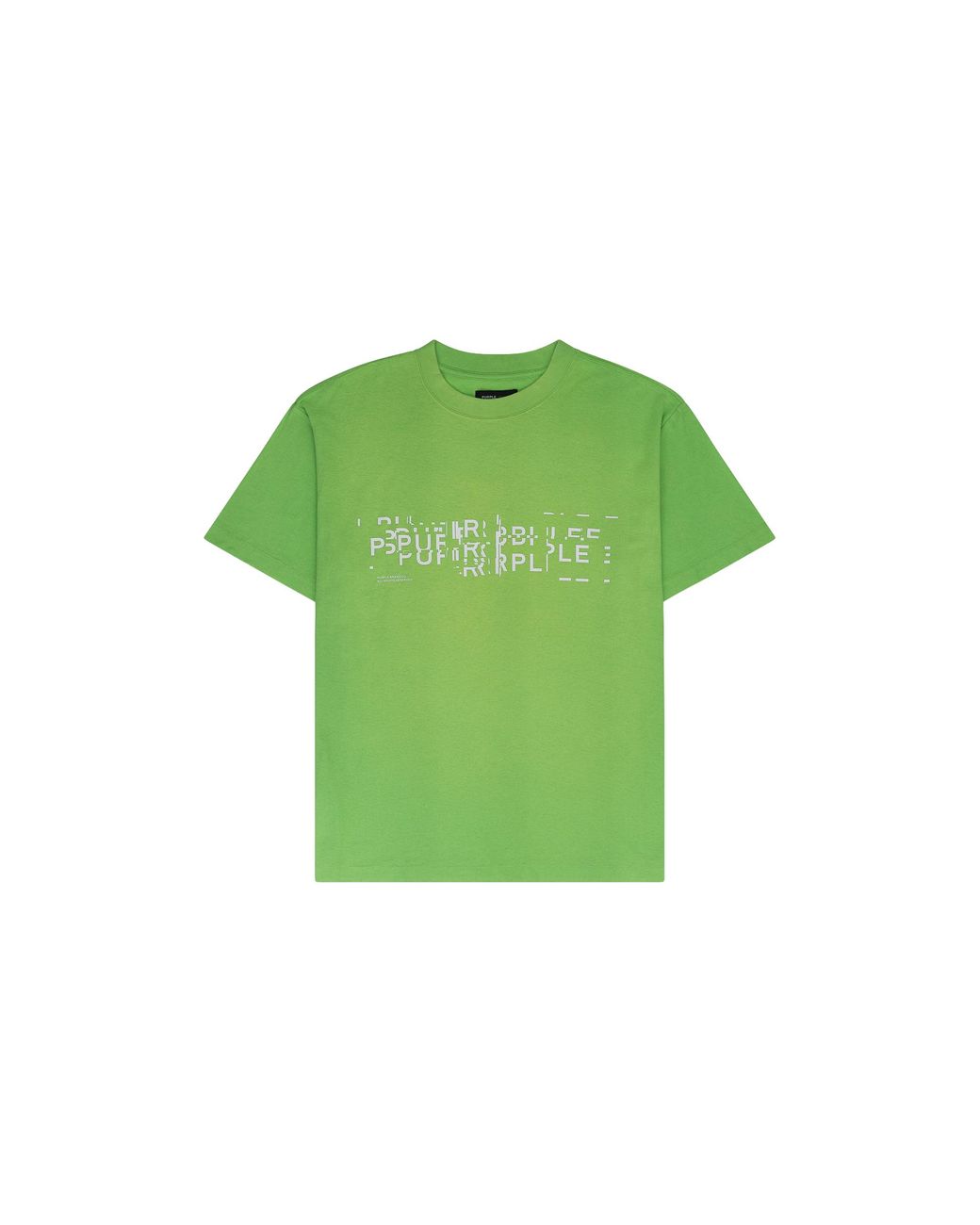 Purple Brand Green Textured Glitch T-Shirt "Fluorescent" P104 Jgfg224" for men
