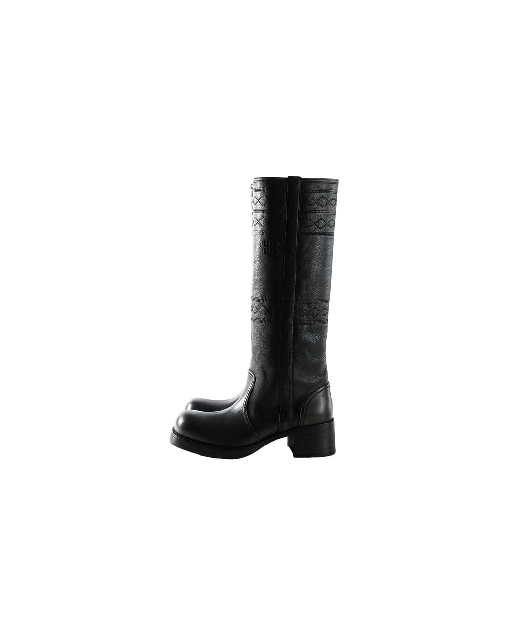 Miu Miu Black Embroidered Boots 5W765E D7T F0308"