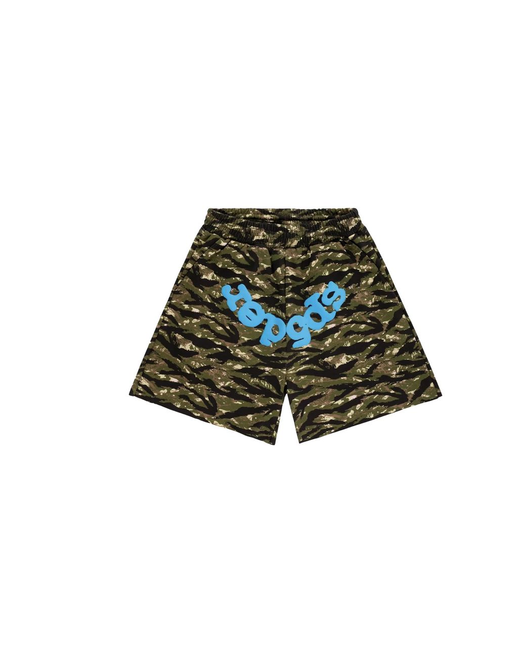 Sp5der Black Og Web V2 Sweatshorts "Tiger Camo" 138" for men