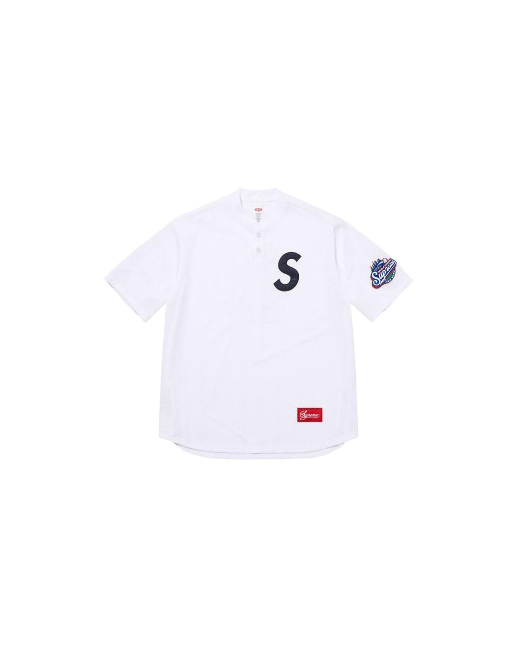 Supreme Black S Logo Baseball Henley "Ss25