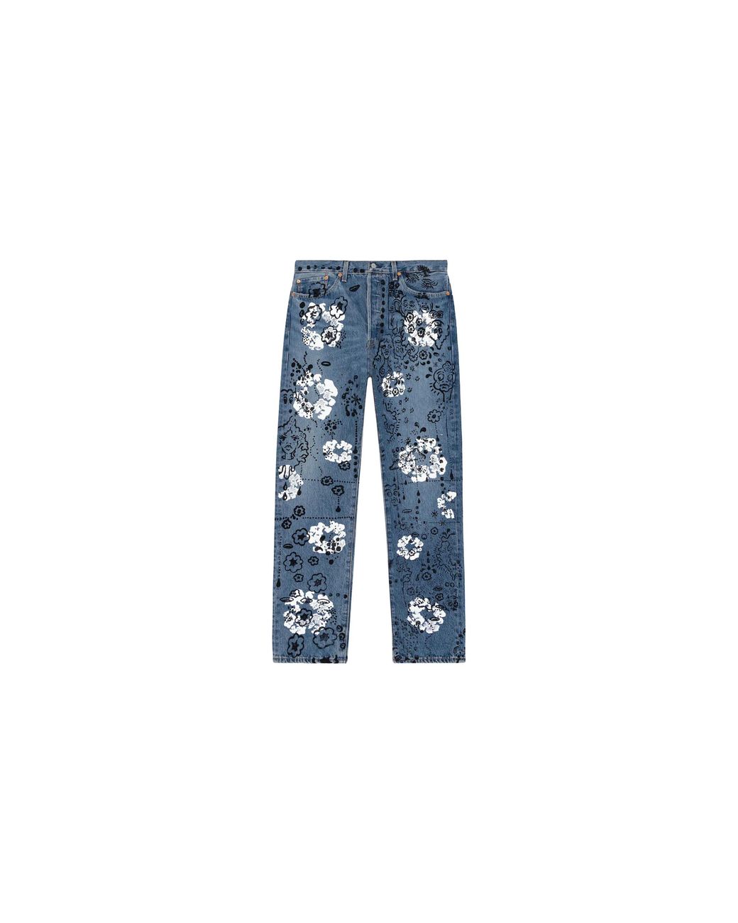 DENIM TEARS Blue Irak Levi's 501 Wreath Logo Jeans "Light Wash Vintage Dt294" for men