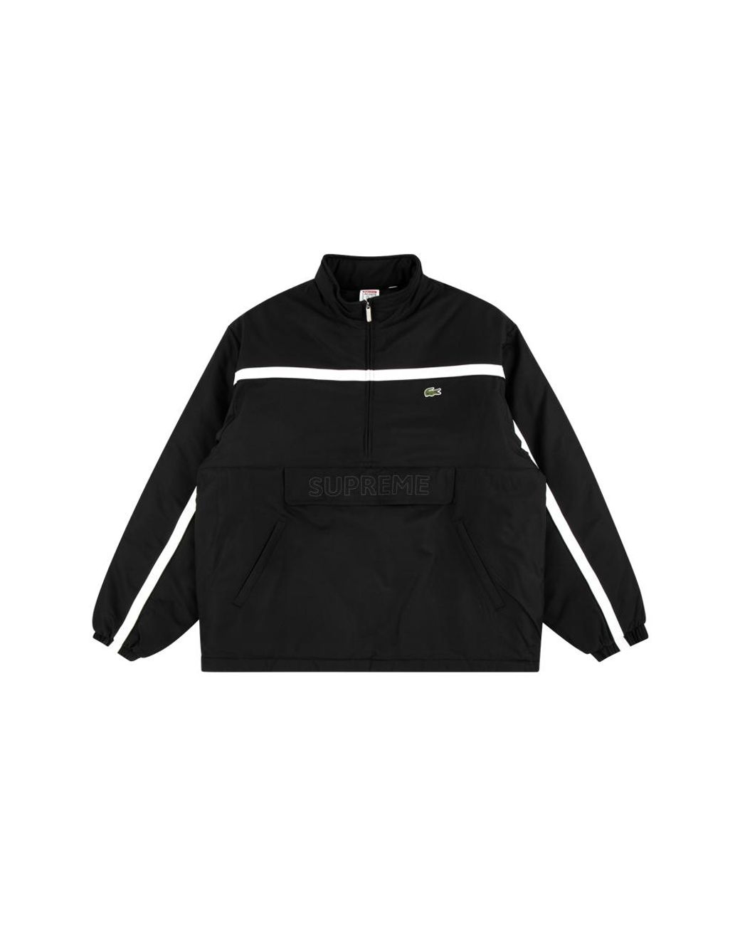 Supreme X Lacoste Puffy Half Zip Pullover Windbreaker in Black for Men |  Lyst