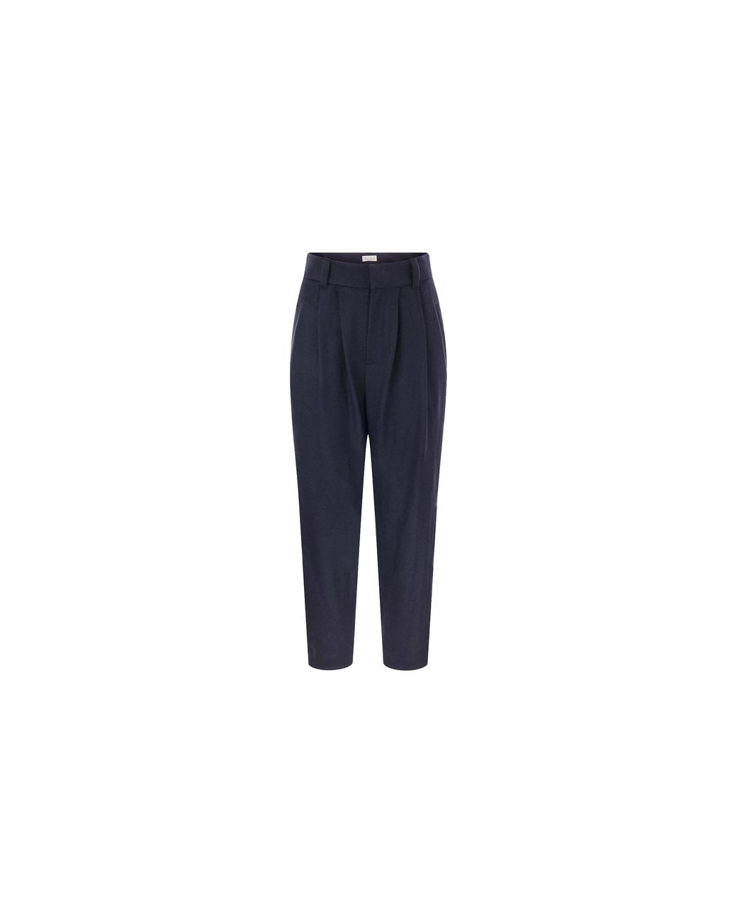 Brunello Cucinelli Black Pleated Tailored Trousers Brun536"