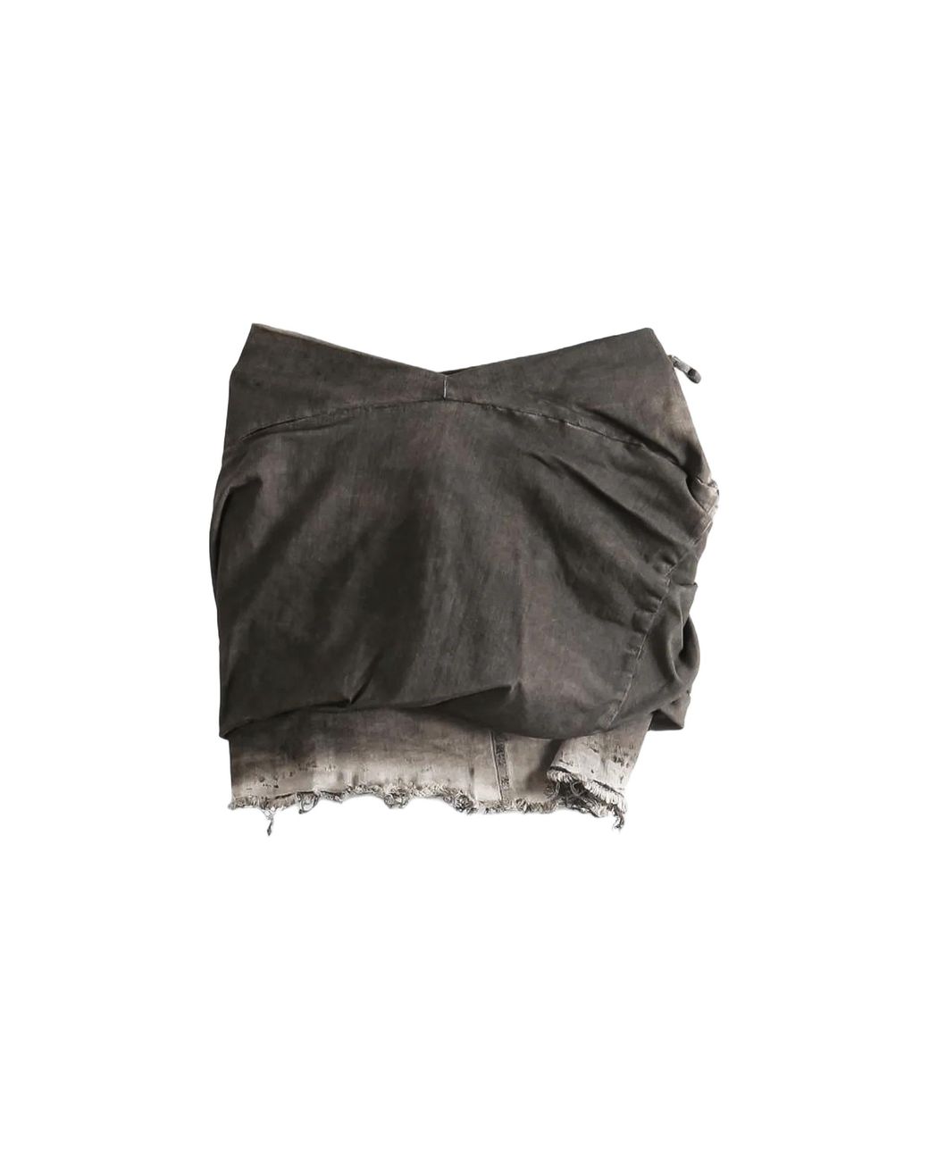 Rick Owens Black Draped Mini Denim Skirt "Dust" Ds02F6343 Sdrk 34"