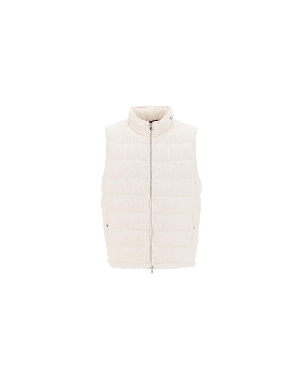 Brunello Cucinelli Black Quilted Sleeveless Jacket "Milk" Brun2337" for men