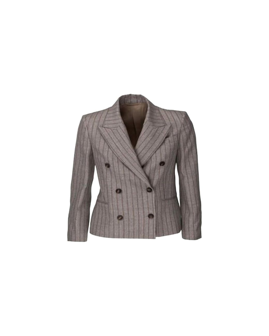 Brunello Cucinelli Black Wool Double Breasted Jacket "Taupe" Brun2790"