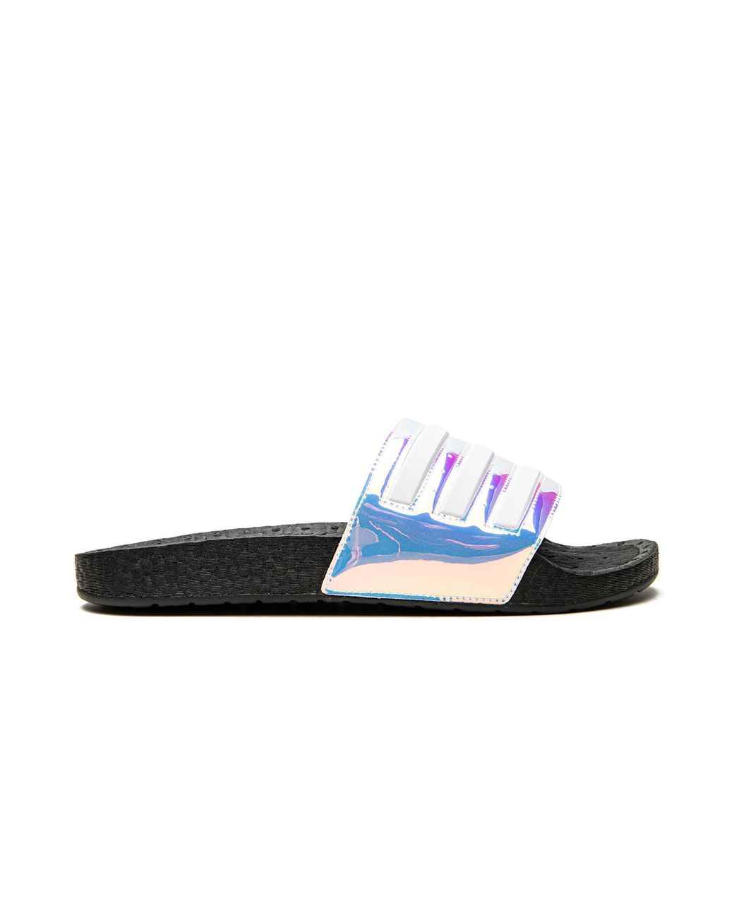 Adidas Black Adilette Boost "Iridescent" Fz2565" for men