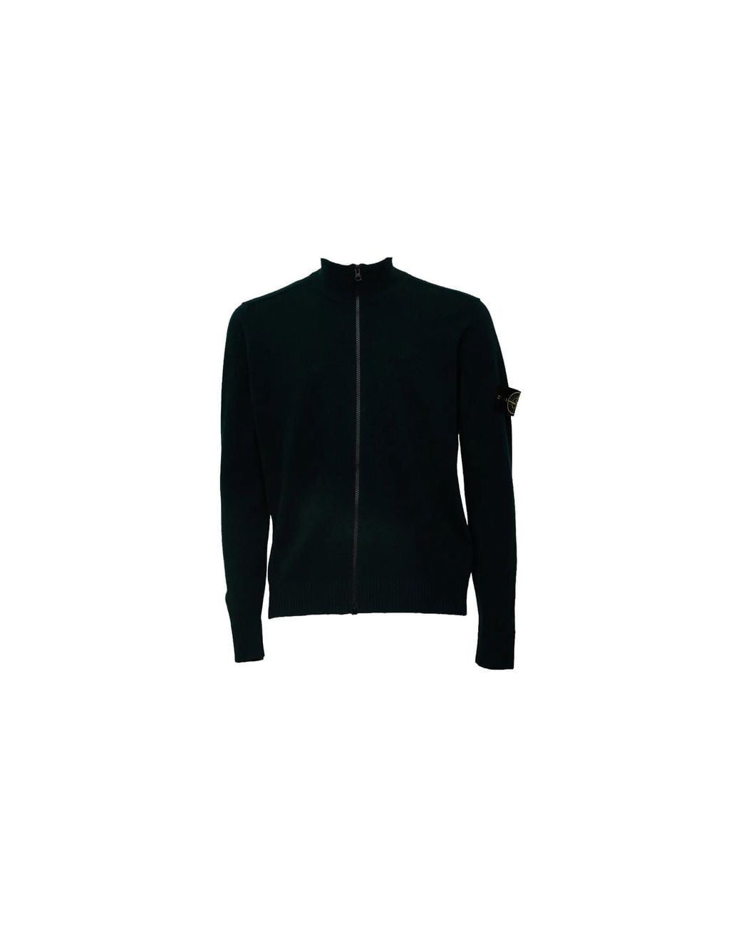 Stone Island Black Wool Knit Cardigan "Dark" 5100023 S00B4 V005S" for men