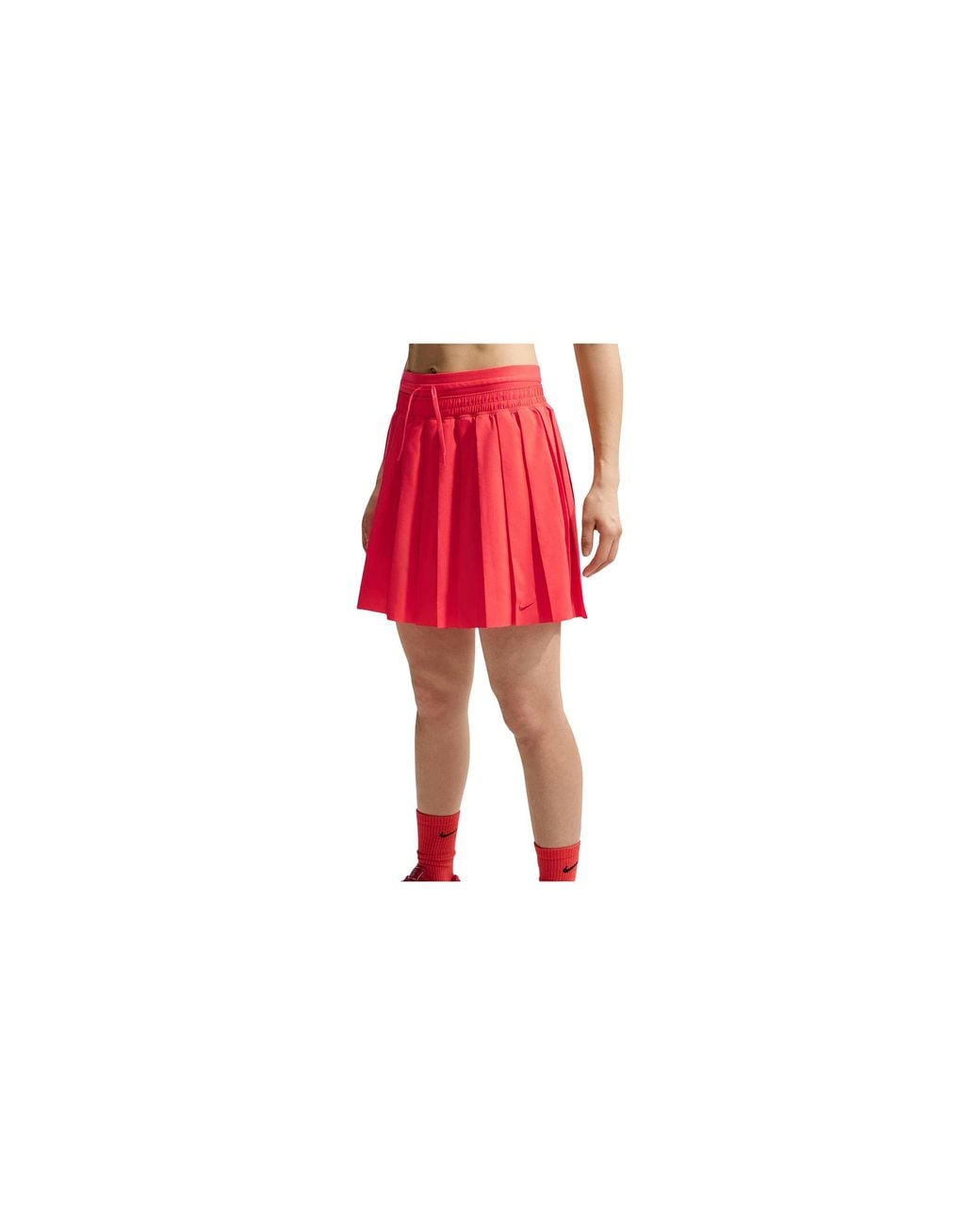 Nike Red Sportswear Mid-Rise Pleated Skirt "Light Crimson Light Crimson" If0589 696"