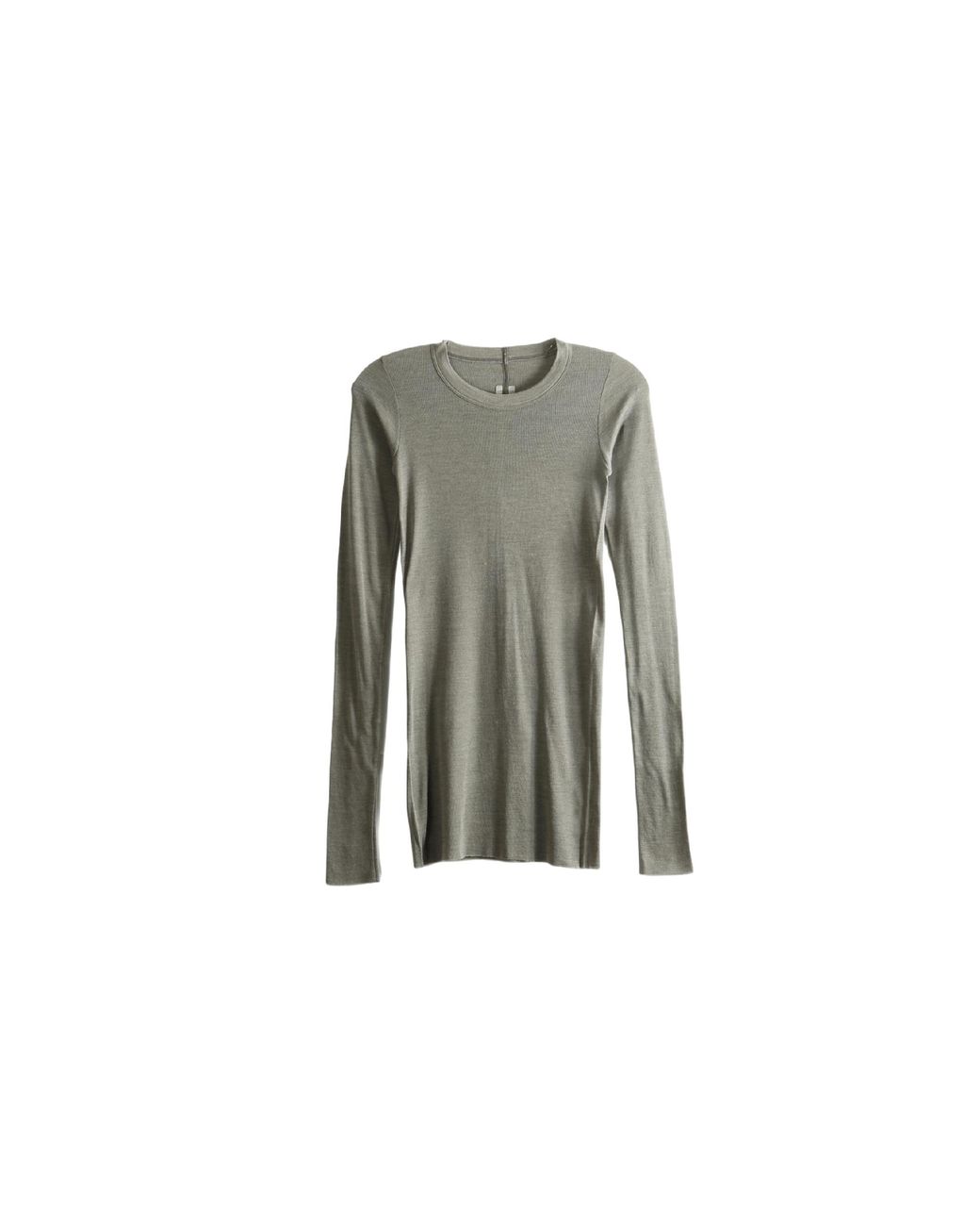 Rick Owens Black Rib Long-Sleeve T-Shirt "Dust" Rp02F5202 Rjsw 34"