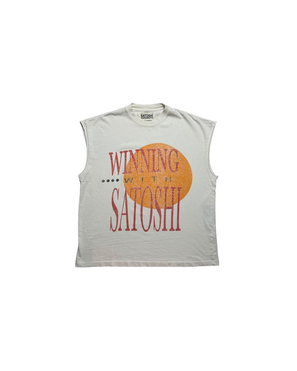 Satoshi Nakamoto Black Winning With Sleeveless T-Shirt "Vintage" Sat060" for men
