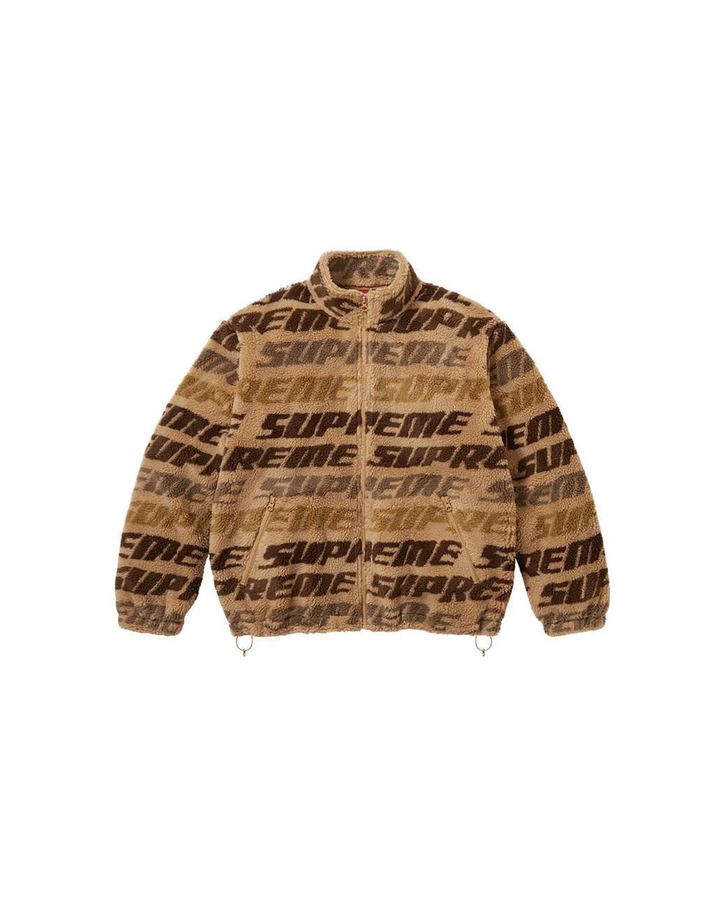 Supreme Black Repeat Jaquard Fleece Jacket "Fw26 -Tan" Su28445"
