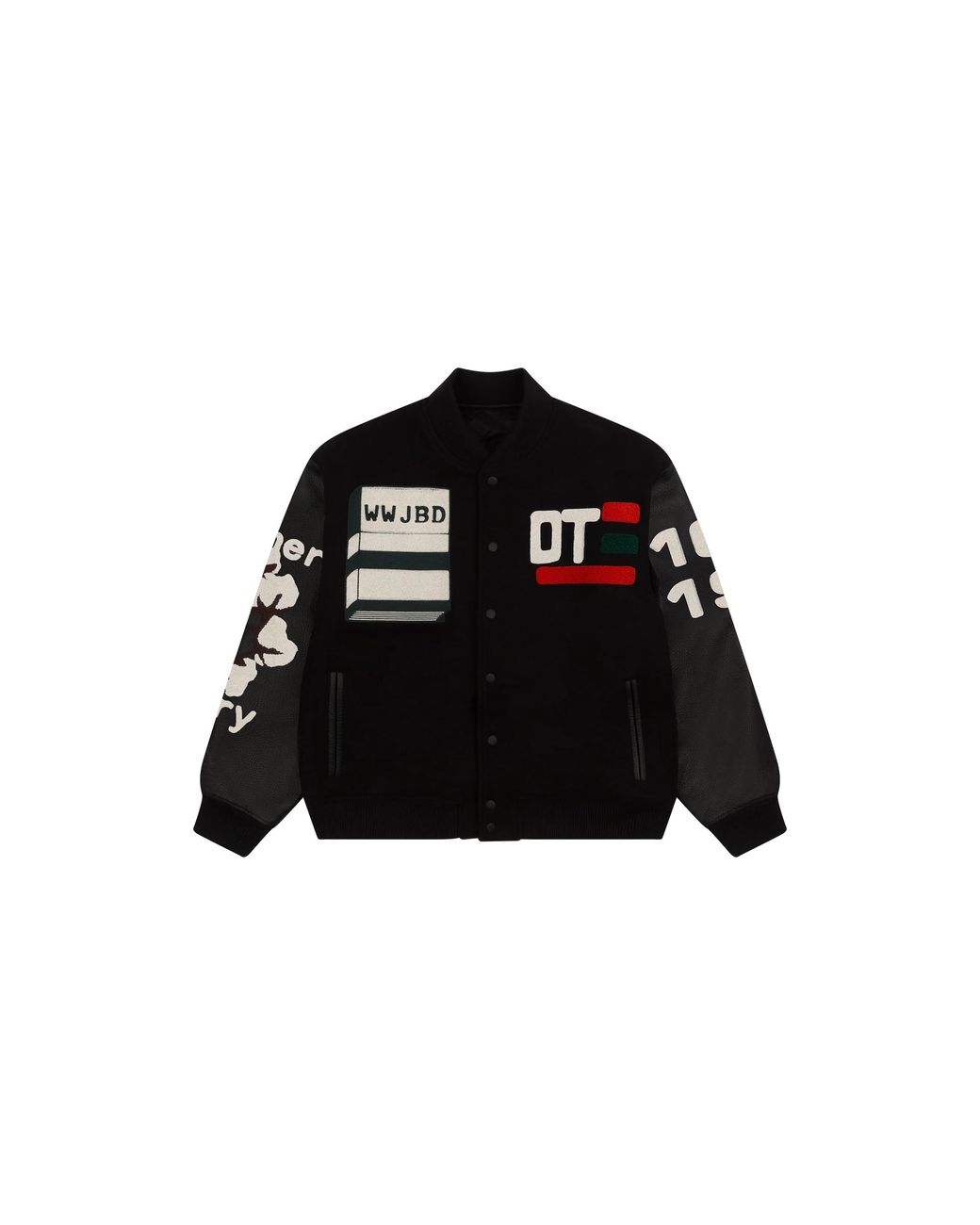 DENIM TEARS Black Cactus Varsity Jacket Dt213" for men