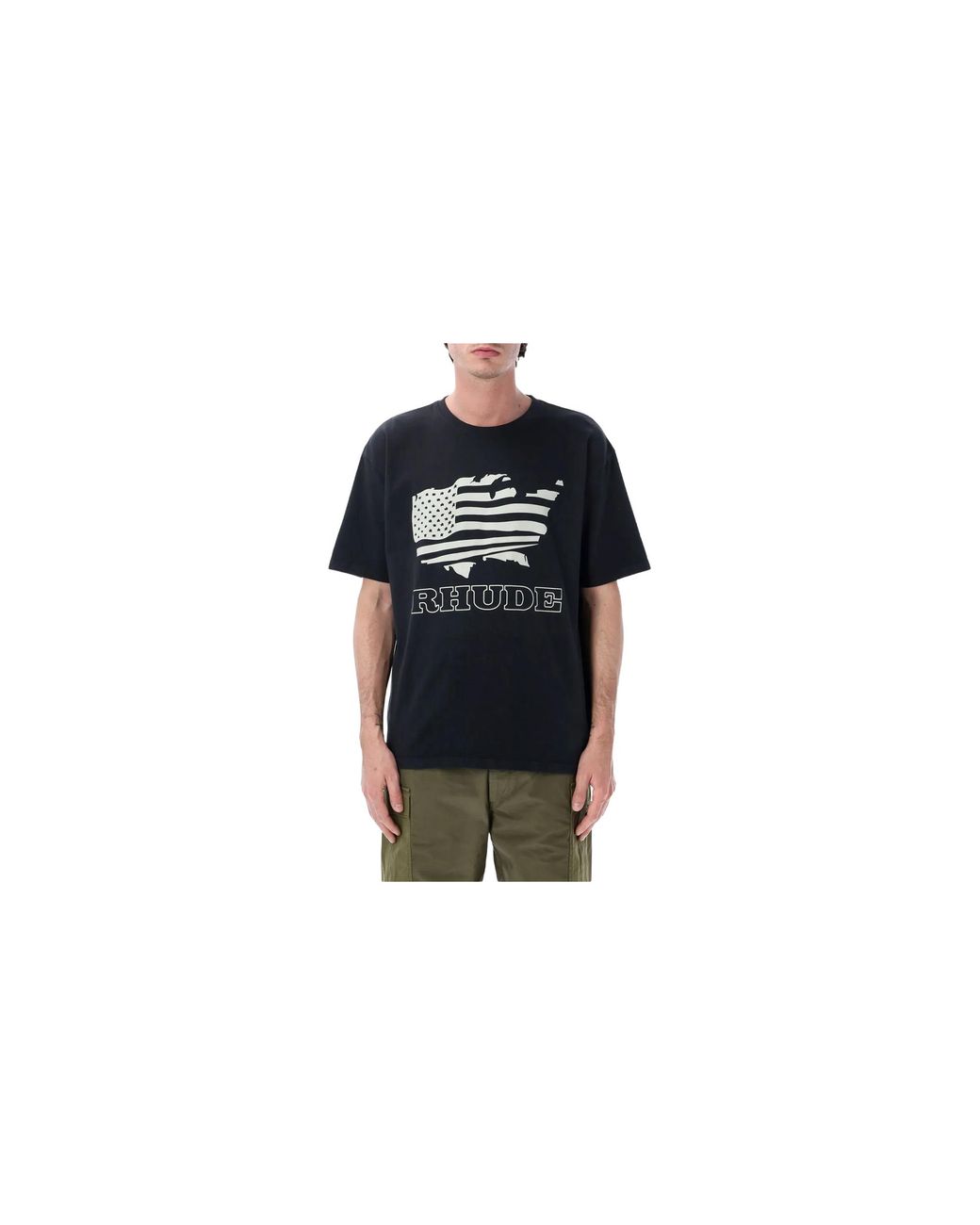 Rhude Black Banner T-Shirt "Vintage Rhss26Tt08012 3158" for men