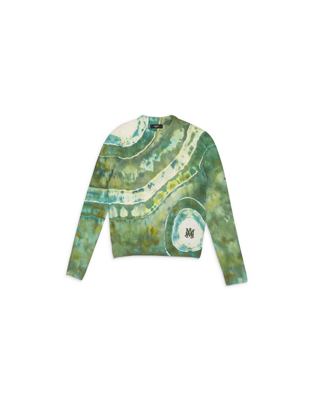 Amiri Ma Tie Dye Cashmere Crewneck Sweatshirt Ss22Mkl007_Green" for men