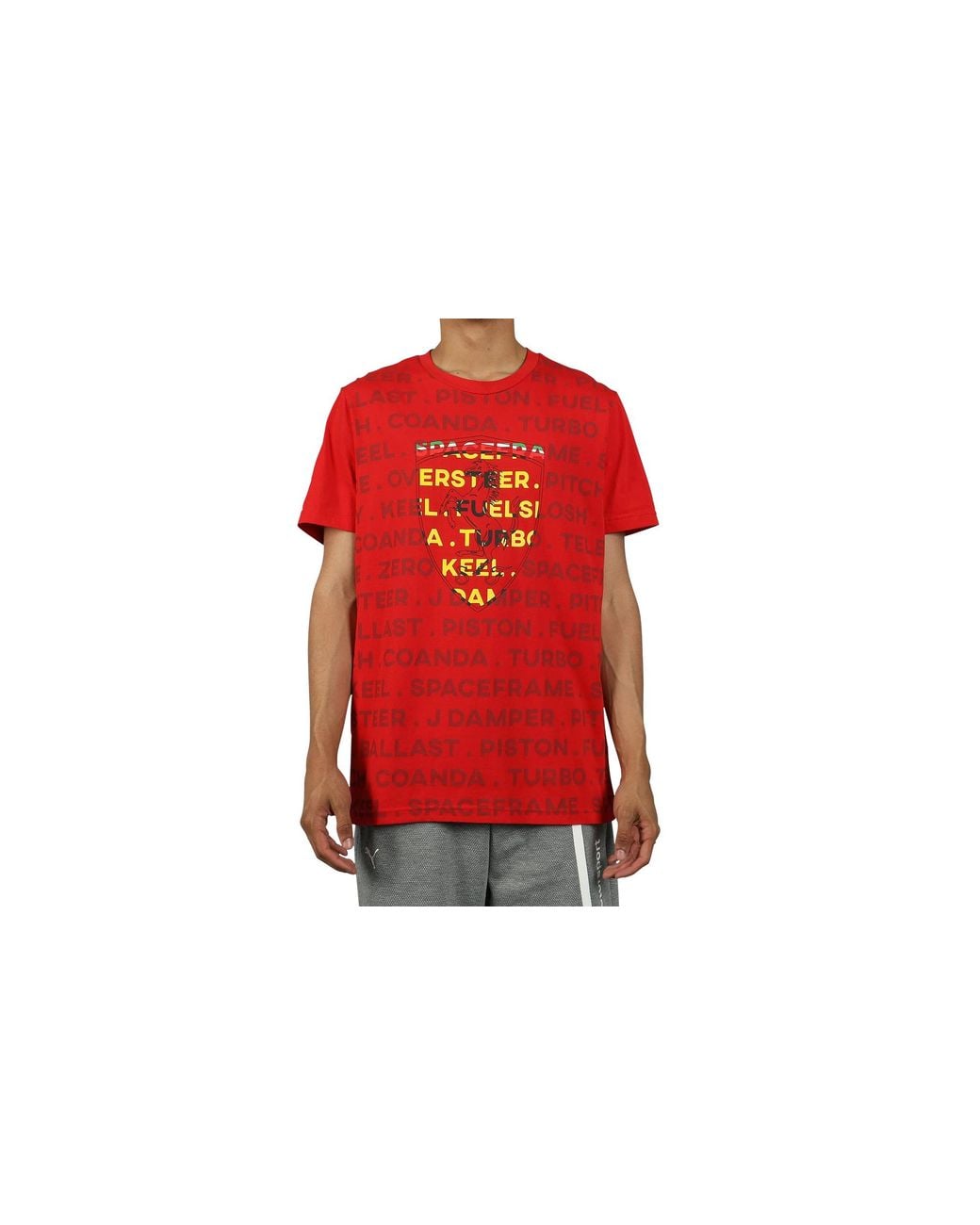 PUMA Red Scuderia Ferrari Big Shield Tee "Rosso Corsa" 577828 01" for men