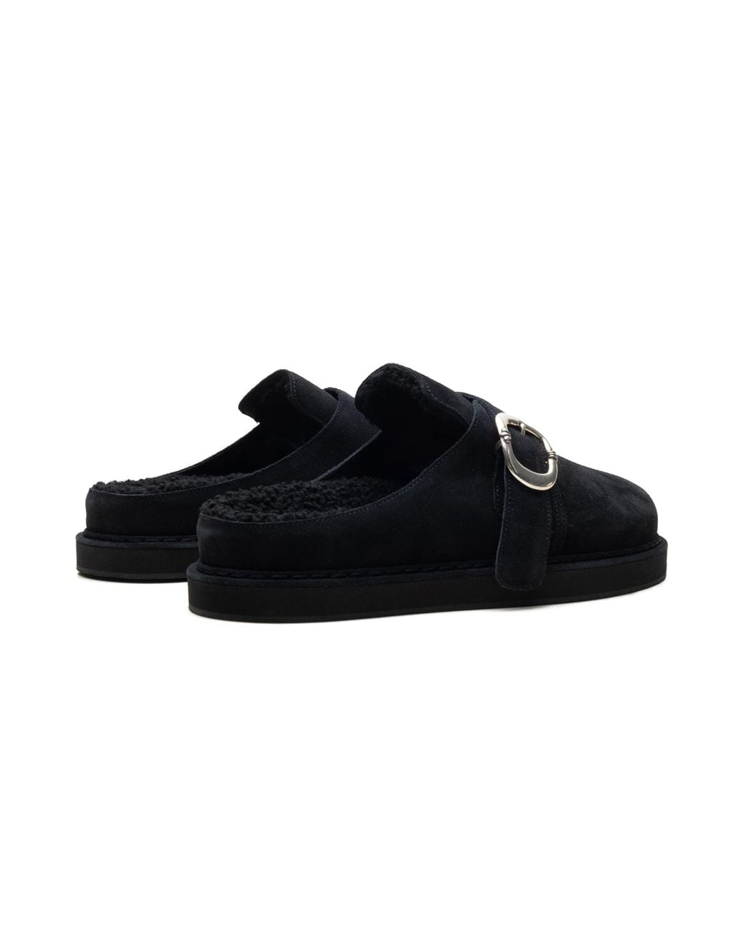 Chrome Hearts Black Suede Clogs Chrm1974" for men