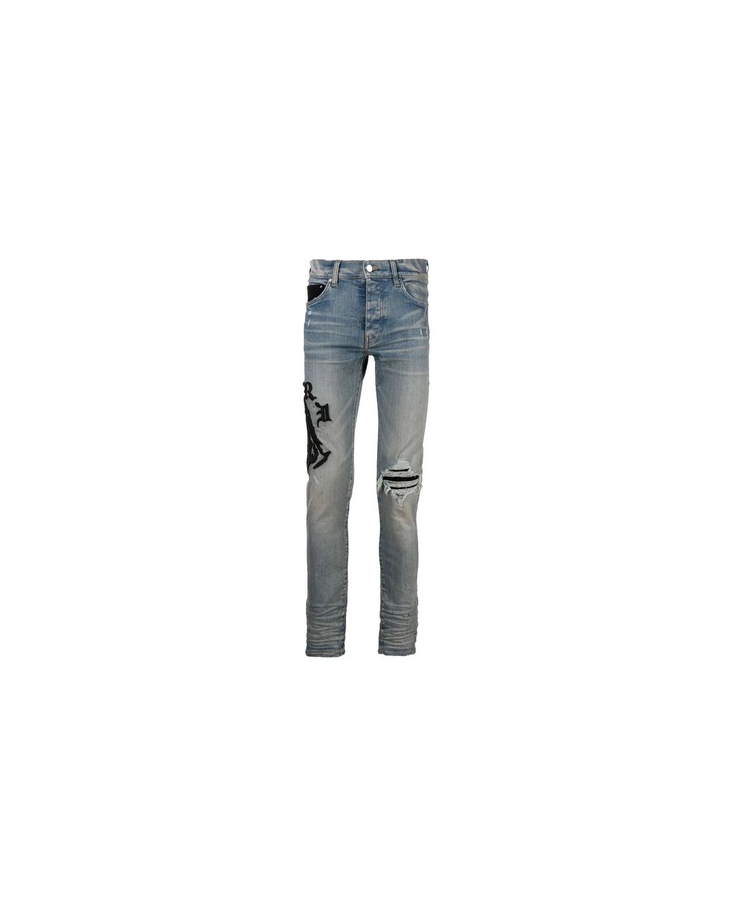 Amiri Black X Wes Lang Reaper Logo Jeans Clay Aw22Mds002 408" for men