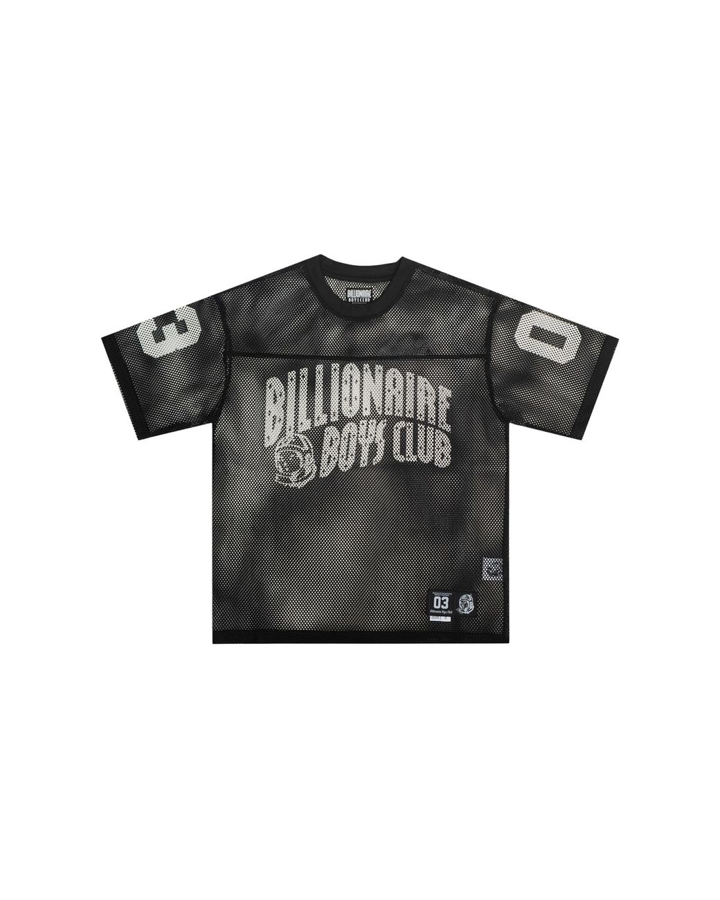 BBCICECREAM Black Bb Varsity Short Sleeve Mesh Knit Jersey 861 3300 Blk" for men