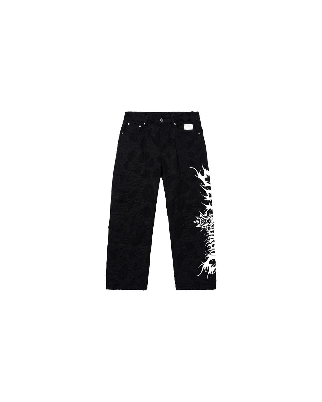REVENGE Black City Morgue Logo Distressed Boro Denim Pant Rev0134" for men