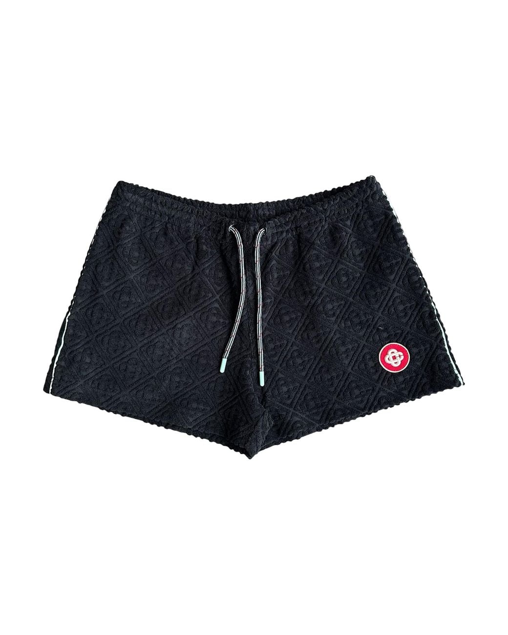 Casablanca Black Monogram Jacquard Towelling Shorts Wpf25 Jtr 272 01"