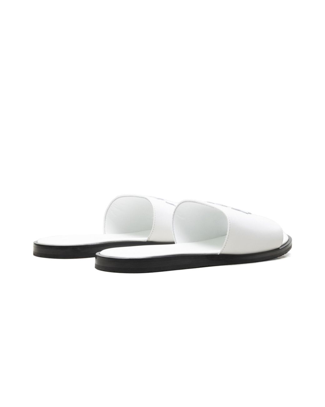 Chrome Hearts Black Leather Slides Chrm0967" for men