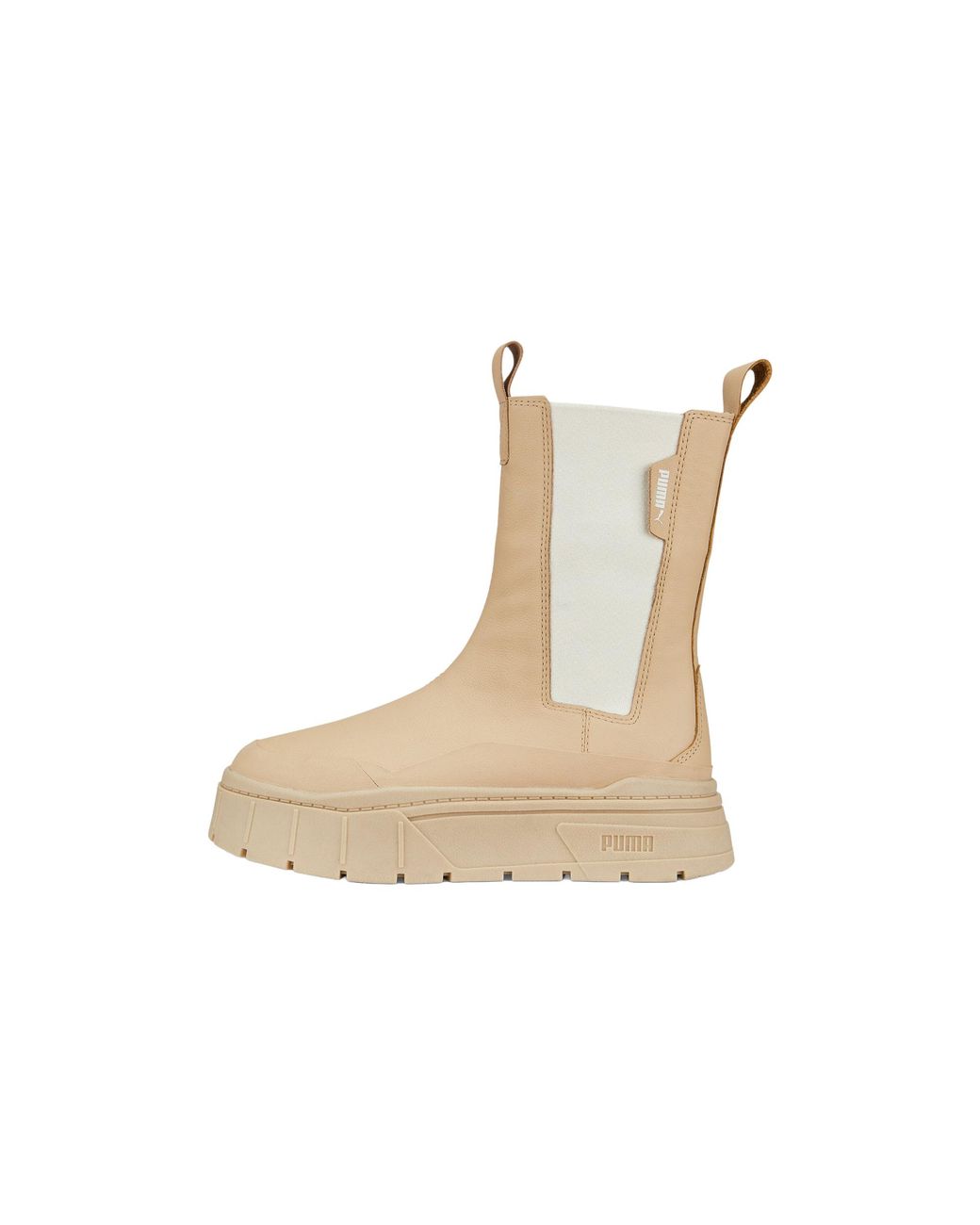 PUMA Black Mayze Stack Chelsea Boot "Light Sand" 386272 02"