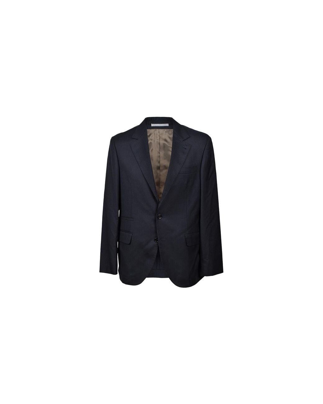 Brunello Cucinelli Black Pinstripe Suit "Dark" Brun2828" for men