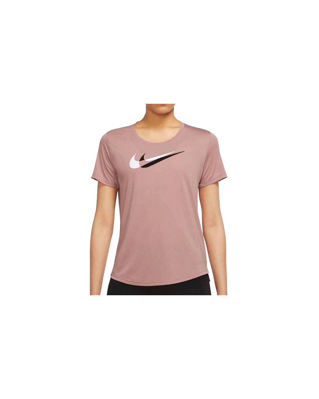 Nike Black Dri-Fit Swoosh Run Short-Sleeve Running Top "Calamine" Dd6478 609"