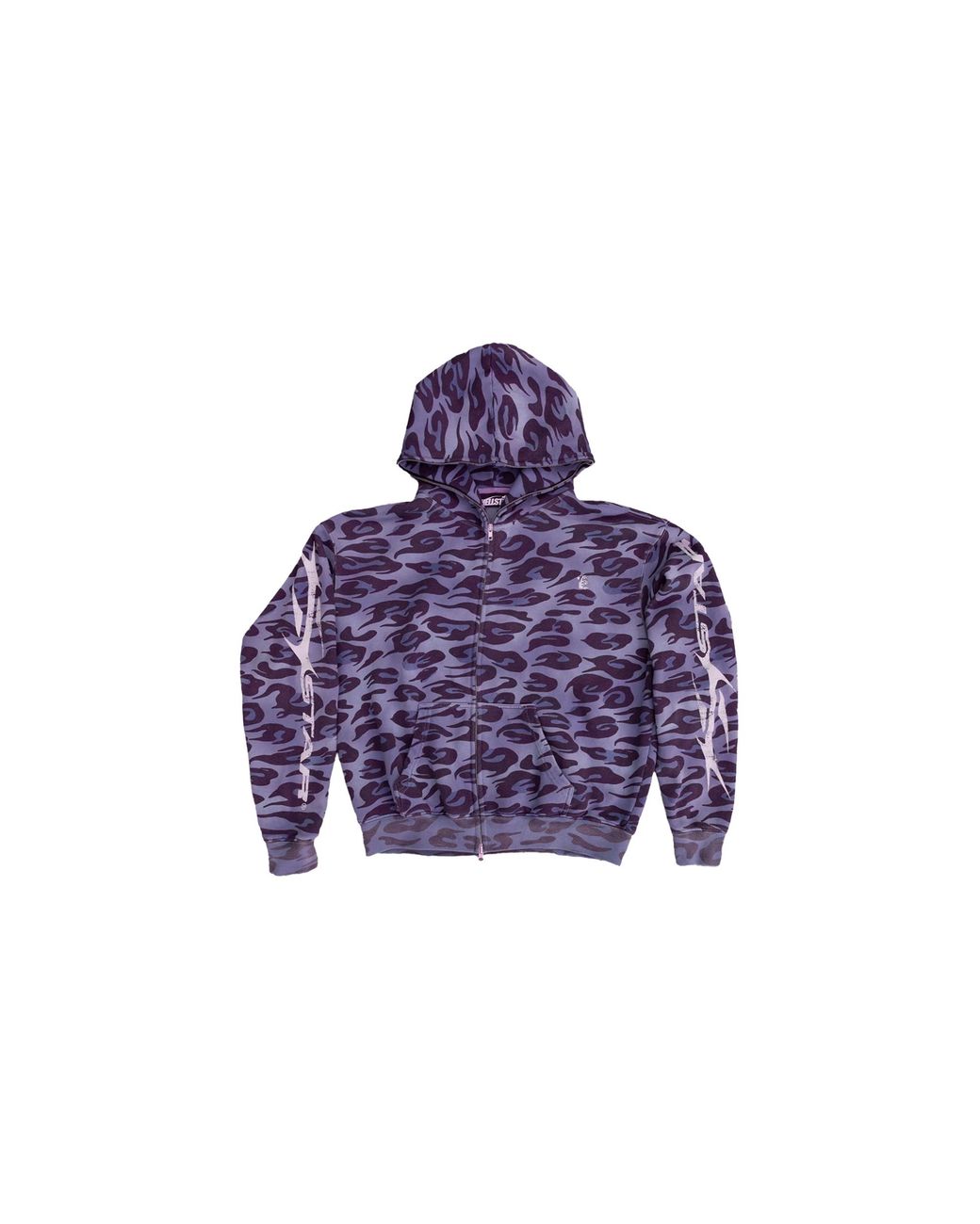 HELLSTAR Purple Cheetah Zip-Up Hoodie Hsr072" for men