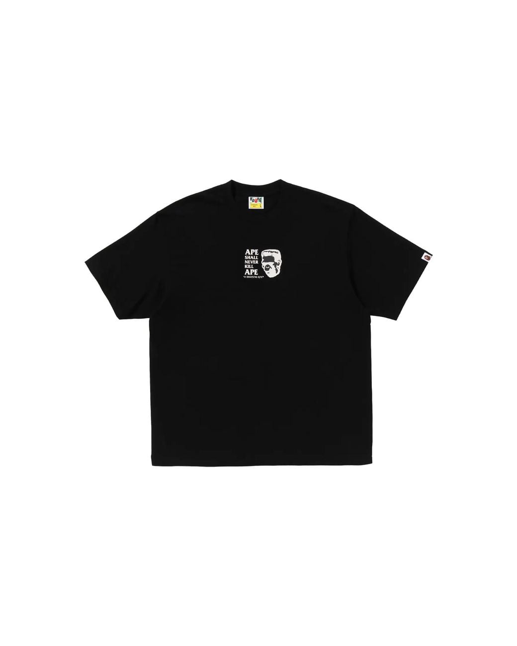 A Bathing Ape Black Frankenstein Logo Relaxed Fit T-Shirt 001Tel801338Mblk" for men