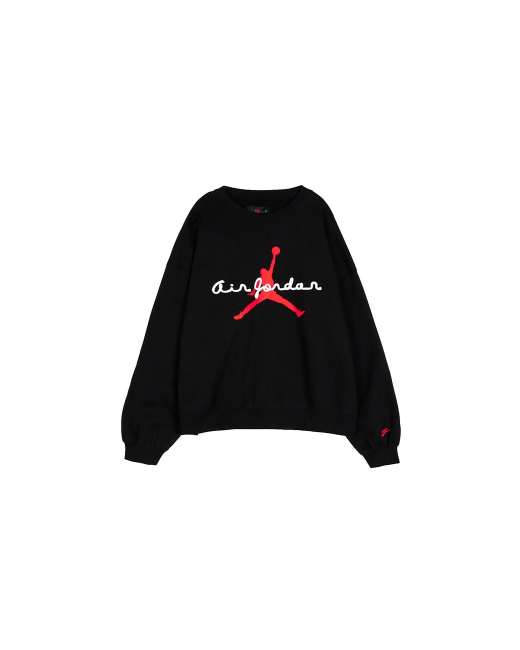 Nike Black Brooklyn Fleece Crewneck Sweatshirt Infrared 23" If1845 010" for men