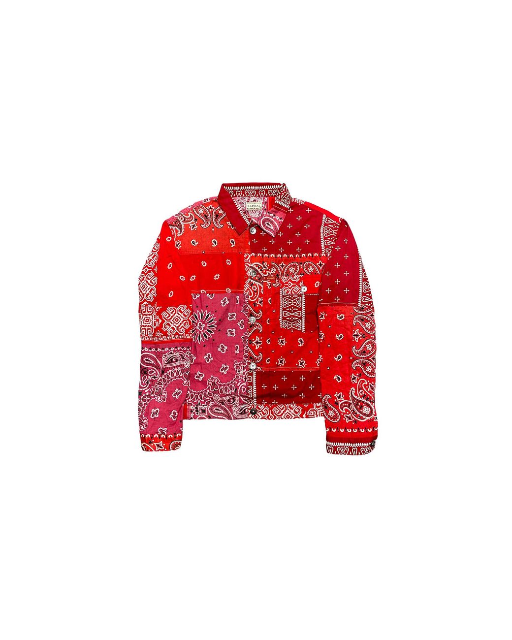 Kapital Red Bandana Patchwork Button Up Long Sleeve Shirt Kap034"
